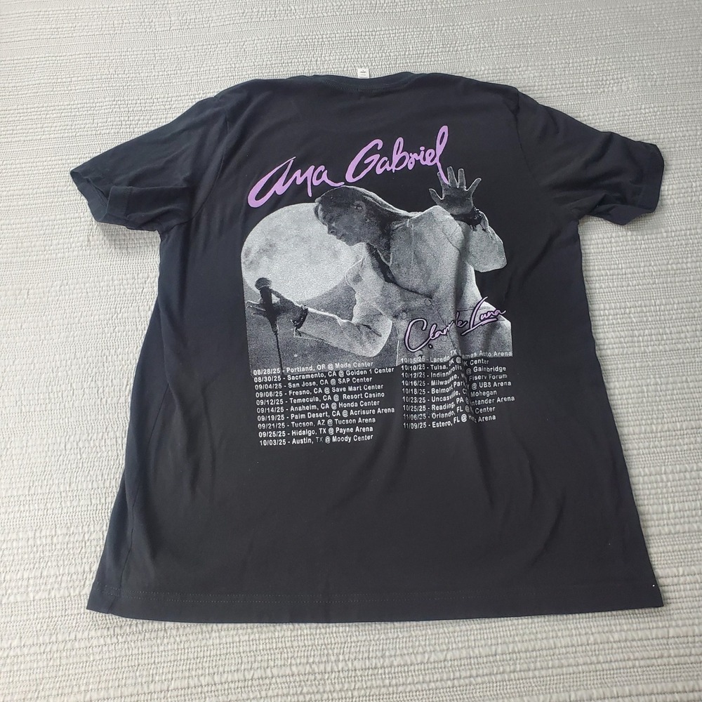 Ana Gabriel T-Shirt Adult Large Black 2024-2025 Claro de Luna Tour Concert Tee